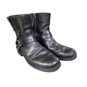Harley-Davidson Boots Mens Size 10 El Paso Black Leather Motorcycle Zip Resoled